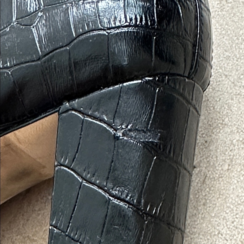 Marc Fisher Black Suede Peep-Toe Chunk Heeled Booties - Picture 10 of 10